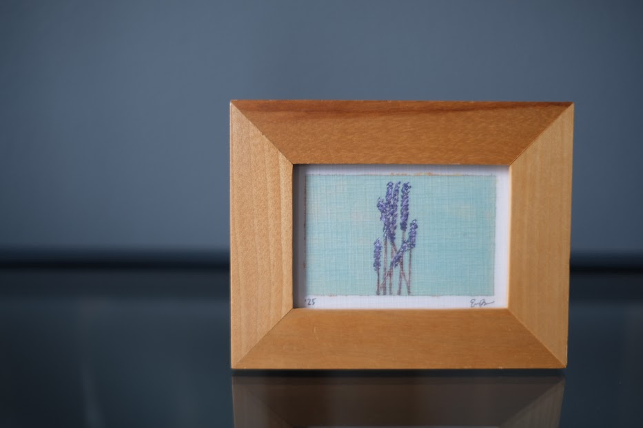 Lavender teeny-tiny painting (2x3)