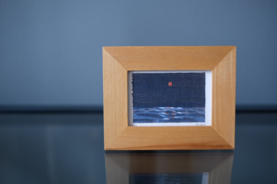 Water sunset teeny-tiny painting (2x3)